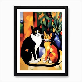 Cats In A Vase Modern Art Cezanne Inspired Art Print