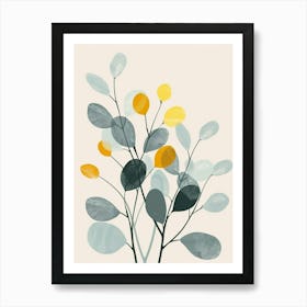 Eucalyptus Tree Illustration Flat 8 Art Print