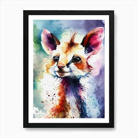 Cute Animal Watercolor Painting Art Print