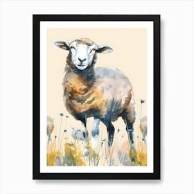 Sheep In The Field Art Print