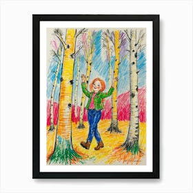 Girl In The Woods 2 Art Print