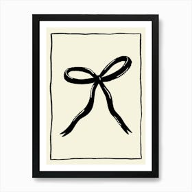 Black Bow Cream Poster