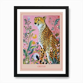 Floral Animal Painting Cheetah 2 Poster Art Print