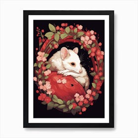 An Illustration Of A Sleeping Possum 2 Art Print