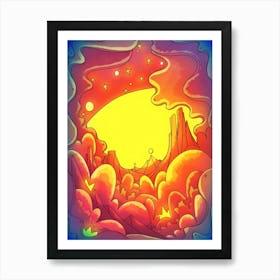 A Vibrant Moonrise Poster