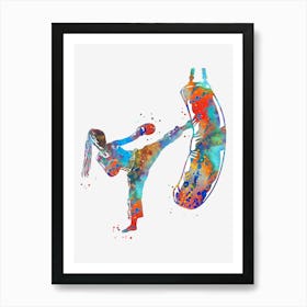 Kickbox Female Martial Artist 3 Art Print