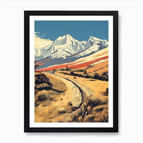 W Trek Chile Vintage Travel Illustration Art Print