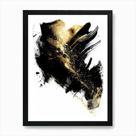 Abstract Black And Gold Painting 108 Art Print