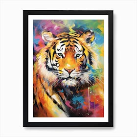 Tiger Art In Abstract Expressionism Style 1 Art Print