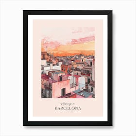 Mornings In Barcelona Rooftops Morning Skyline 4 Art Print