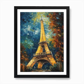 Eiffel Tower Paris France Vincent Van Gogh Style 9 Art Print