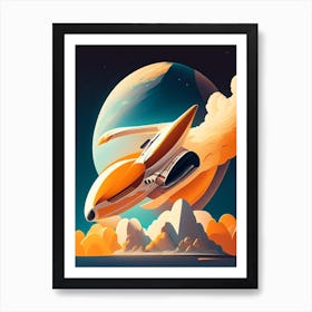 Space Shuttle Comic Space Space Art Print