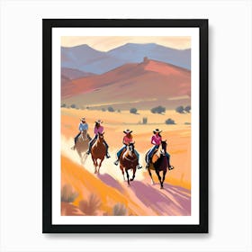 Cowgirls On Horseback Art Print