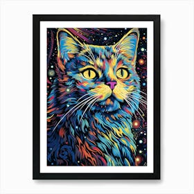 Stellar Meowgnitude, Psychedelic Cats series Art Print