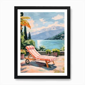 Sun Lounger By The Pool In Lake Como Italy 2 Art Print