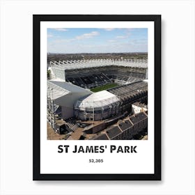 St James' Park, Stadium, Football, Newcastle, Soccer, Art, Wall Print Art Print