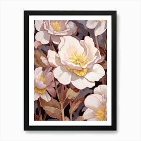 Hellebore 3 Flower Painting Art Print