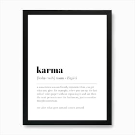 Karma Bathroom Definition Poster