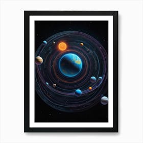 Default A Mesmerizing 3d Illustration Of A Neon Black Light Sg 3 (2) Art Print