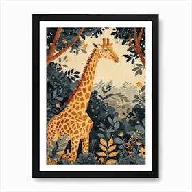 Storybook Style Illustration Of A Giraffe 5 Art Print