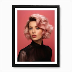 Pink Haired Woman Art Print