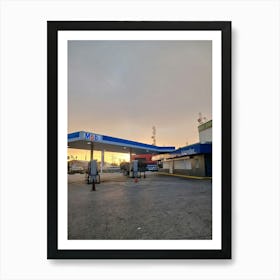 Sunset At A Gas Station Art Print