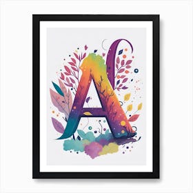 Colorful Letter A Illustration 149 Art Print