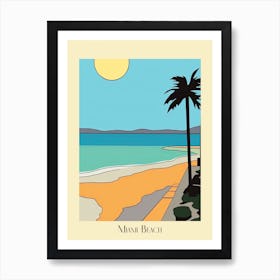 Poster Of Minimal Design Style Of Miami Beach, Usa 4 Art Print