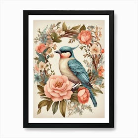 Bird In A Wreath 10 Art Print