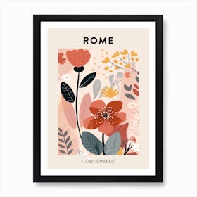 Flower Market Poster Rome Italy Art Print