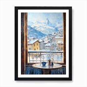 Winter Cityscape Zermatt Switzerland 3 Art Print