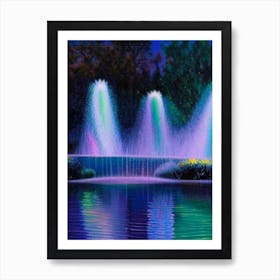 Fountains Waterscape Crayon 1 Art Print