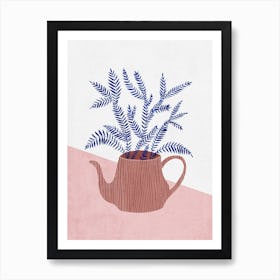 Teapot Planter – Botanical Illustration with Modern Flair Art Print