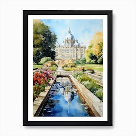 Nymphenburg Palace Gardens Germany Watercolour 1   Art Print