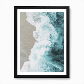 Teal Ocean Waves Art Print