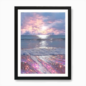 Sunset Beach Clouds Dreamy Art Print