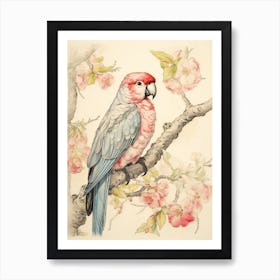 Storybook Animal Watercolour Parrot 1 Art Print