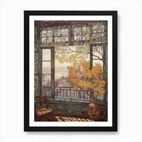 A Window View Of Buenos Aires In The Style Of Art Nouveau 2 Art Print