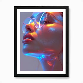 Sexy Woman With Glasses Art Print