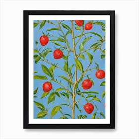 Strawberry Vintage Botanical Fruit Art Print