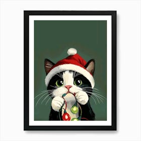 Christmas Cat Art Print