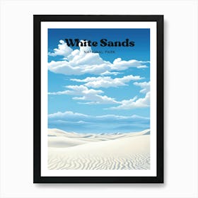 White Sands National Park New Mexico Dunes Travel Illustration Art Print