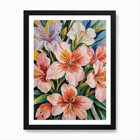 Pastel Alstroemeria no1 Art Print