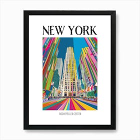 Rockefeller Center New York Colourful Silkscreen Illustration 2 Poster Poster