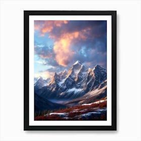 Sunset In The Mountains 1 Art Print