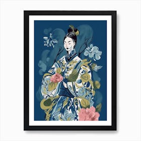 Female Samurai Onna Musha Illustration 19 Art Print