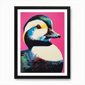 Andy Warhol Style Bird Bufflehead 1 Art Print