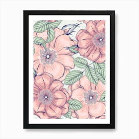 Pink Roses 1 Art Print