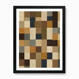 Patchwork Squares, American Quilting inspired Art, 1462 Art Print