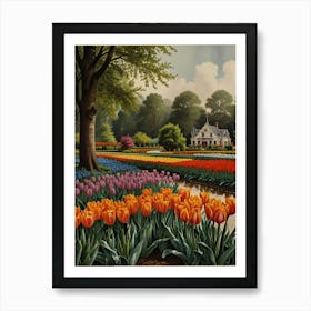 Tulips In The Garden Art Print